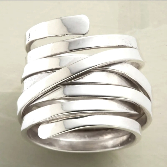 Source Unknown Jewelry - 925 Silver Wrap Boho Chic Ring SIZE 7